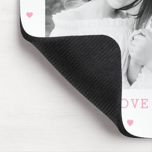 甘いハート編集可能カラーカスタム写真 マウスパッド (コーナー)