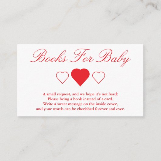 甘いハート赤ちゃんシャワーベビー本 エンクロージャーカード (正面)