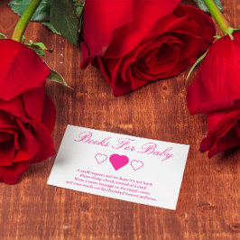 甘いハート赤ちゃんシャワーベビー本 エンクロージャーカード