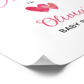 甘いハート赤ちゃんシャワー歓迎の看板ポスター ポスター (角)