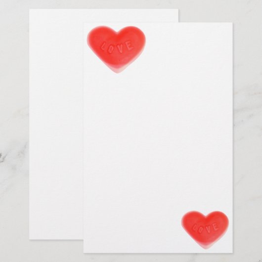 甘いハート 便箋 (正面/裏面)