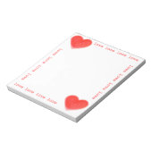 甘いハート「愛」メモ帳 ノートパッド (回転)