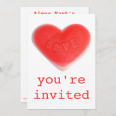 甘いハート「招待されました」の招待 招待状 (正面/裏面)