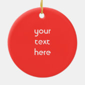 甘いハート「Your Text」オーナメントの赤い戻り セラミックオーナメント (裏面)