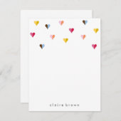 甘いハートA2文房具数々の- – 色 ノートカード (正面/裏面)