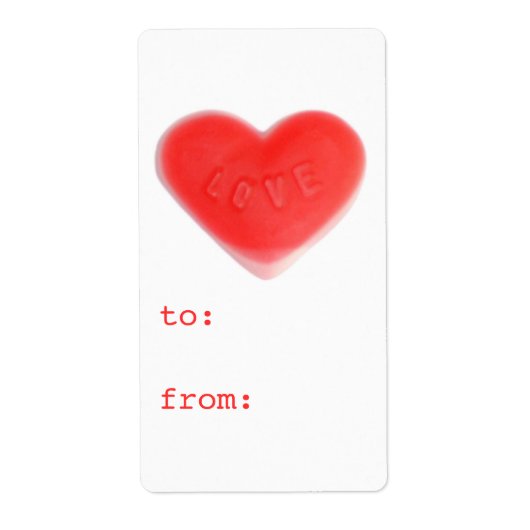 甘いハート'to...差出人ギフトラベルラベルポートレート ラベル (正面)