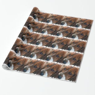 甘いバセットハウンド犬 ラッピングペーパー