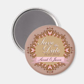 甘いバタフライレースDateの磁結婚石を保存 マグネット (正面/裏面)