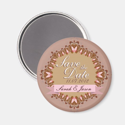 甘いバタフライレースDateの磁結婚石を保存 マグネット (正面/裏面)