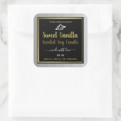 甘いバニラ製品包装ラベル金ゴールドブラック スクエアシール (バッグ)