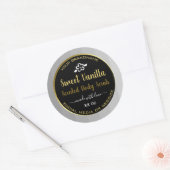 甘いバニラ製品包装ラベル金ゴールドブラック ラウンドシール (封筒)