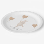 甘いバニーとハートバルーンベビーシャワー ペーパープレート (アングル)