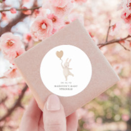 甘いバニーとハートバルーンベビー散布日 ラウンドシール