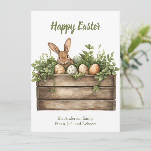 甘いバニーの水の色の植物の卵イースター シーズンカード