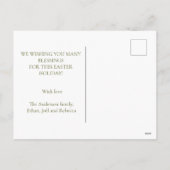 甘いバニーの水の色の植物の卵イースター シーズンポストカード (裏面)