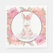 甘いバニーの水の色の花ベビーシャワー スタンダードランチョンナプキン (正面)