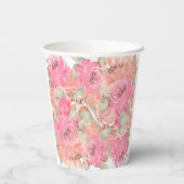 甘いバニーの水の色の花ベビーシャワー 紙コップ (裏面)