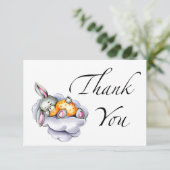 甘いバニーの赤ちゃんシャワーサンキューカード カード (スタンド正面)