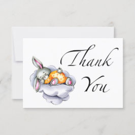 甘いバニーの赤ちゃんシャワーサンキューカード カード