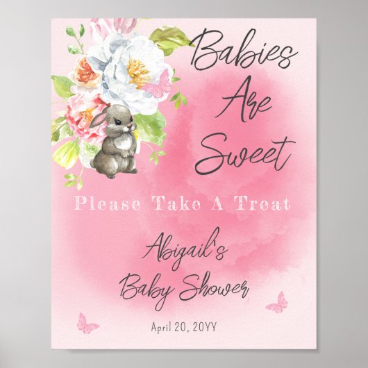 甘いバニーの赤ちゃんシャワーベビーは甘いトリート ポスター (正面)