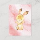 甘いバニー女の子のベビーシャワーのおむつのラッフルのチケット エンクロージャーカード (裏面)