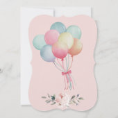 甘いバラバルーンベビーシャワー 招待状 (裏面)