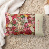 甘いバラヴィンテージCherubとバラパターン ランバークッション (ブランケット)