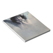 甘いバラ色の生意気なヴィンテージ天使が雲に ノートパッド (アングル)