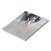 甘いバラ色の生意気なヴィンテージ天使が雲に ノートパッド (回転)