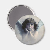 甘いバラ色の生意気なヴィンテージ天使が雲に マグネット (正面/裏面)