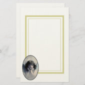 甘いバラ色の生意気なヴィンテージ天使が雲に 便箋 (正面/裏面)