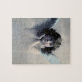 甘いバラ色の生意気なヴィンテージ天使が雲の中で ジグソーパズル (横)