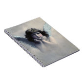 甘いバラ色の生意気なヴィンテージ天使が雲の中で ノートブック (右側)