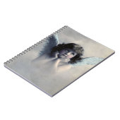 甘いバラ色の生意気なヴィンテージ天使が雲の中で ノートブック (左側)