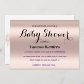 甘いバラ金ゴールドベビーギフト 招待状 (正面/裏面)