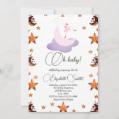 甘いバレリーナ月、赤ちゃんシャワーの招待 招待状 (正面)