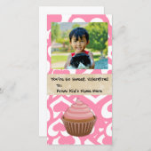 甘いバレンタインのカップケーキキッズ シーズンカード (正面/裏面)