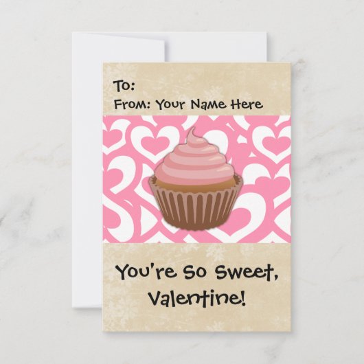 甘いバレンタインカップケーキ 招待状 (正面)