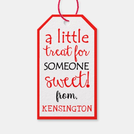 甘いバレンタインデーのためのちょっとした楽しみ ギフトタグ (正面)