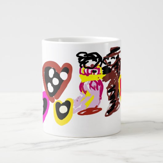甘いバレンタインデーの人形 ジャンボコーヒーマグカップ (正面)