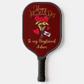 甘いバレンタニパーソナライズされたンカスタマイズカップル ピックルボールラケット (裏面)