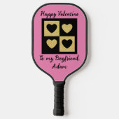 甘いバレンタニパーソナライズされたンカスタマイズカップル ピックルボールラケット (裏面)