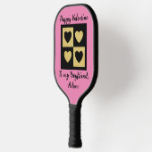 甘いバレンタニパーソナライズされたンカスタマイズカップル ピックルボールラケット (左)