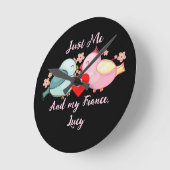 甘いバレンタニパーソナライズされたンカスタマイズカップル ラウンド壁時計 (傾斜)