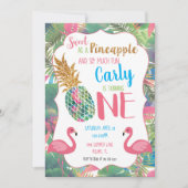 甘いパイナップル最初誕生日の招待状 招待状 (正面)
