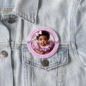 甘いパステルピンク/パープルの誕生日の写真 缶バッジ (インサイチュ)