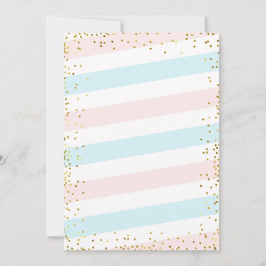 甘いパステル調のベビーはInvitationbabyのシャワー、sを振りかけます 招待状 (裏面)