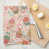 甘いパターン キッチンタオル (四つ折り)
