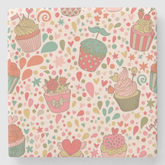 甘いパターン ストーンコースター (正面)