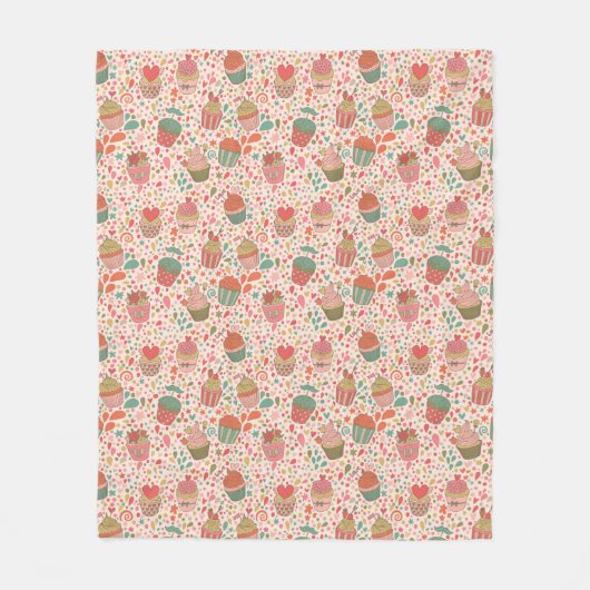 甘いパターン フリースブランケット (正面)